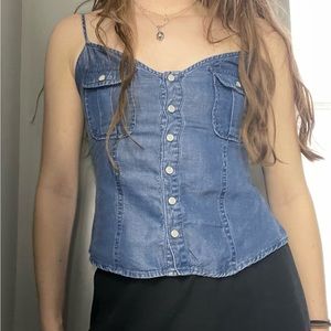 BEBE jean corset/tank top